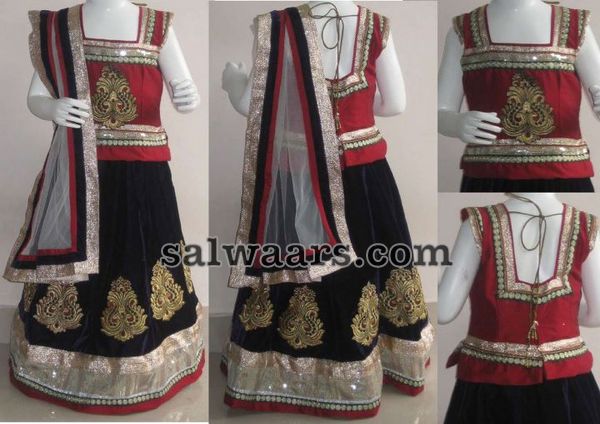 Kids Black lehenga 