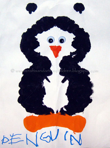 Craft Ideas Canvas on Crafts N Things For Children  Penguin Ink Blot Painting