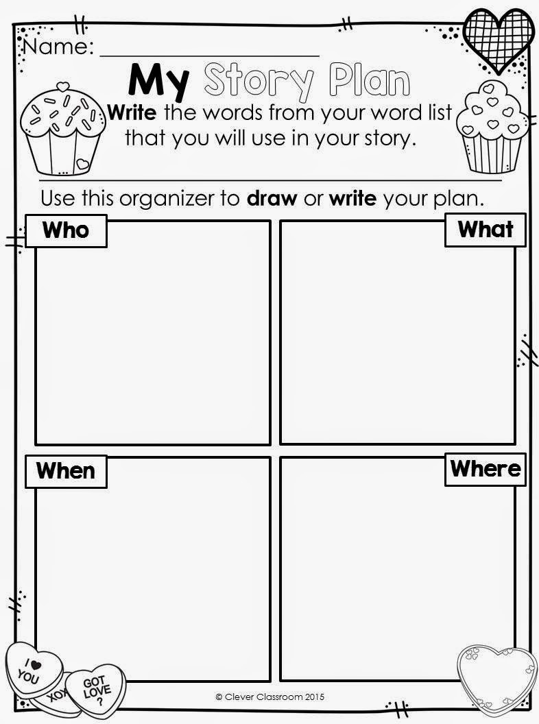 Story plan from Valentine's Day Printable for any Word List
