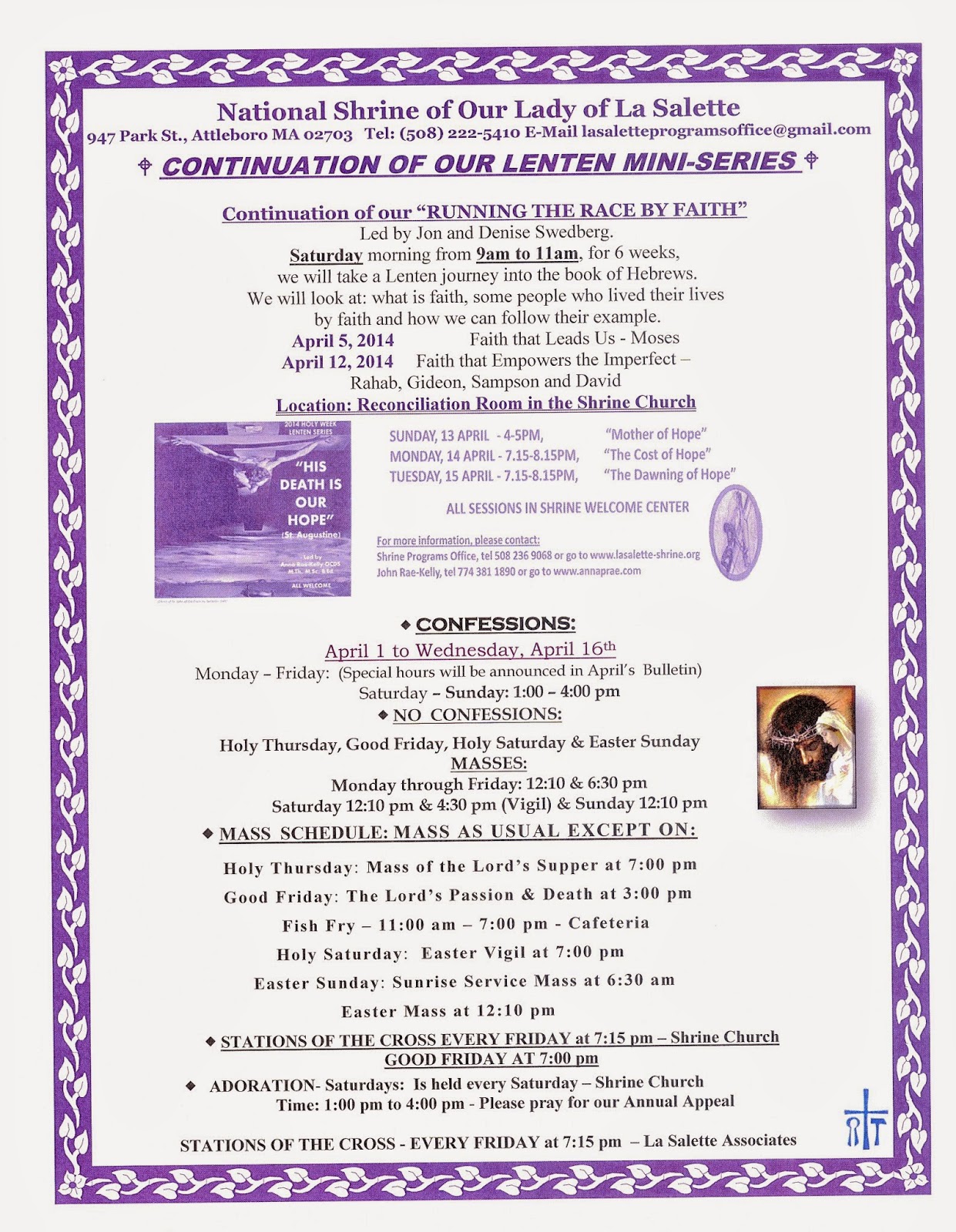 Our Lady of La Salette You to Her Shrine! Come...Be Blessed