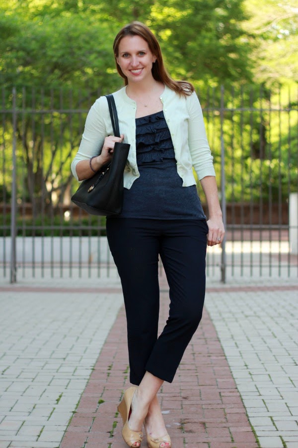See What Katie Wears Navy Mint Motorcycle