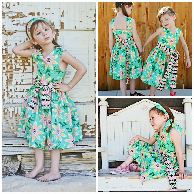HeidiandFinn modern wears for kids Pattern Remix Saffron Twirl Dress by Zafarani