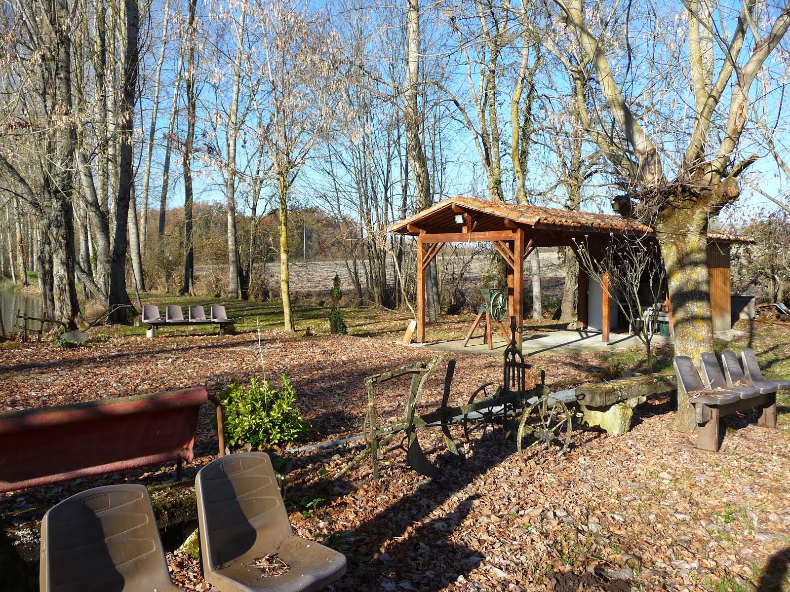 The communal BBQ area, owned by our neighbours at Le Petit Maine