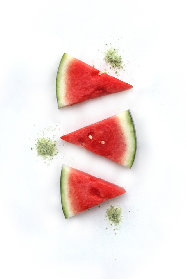 Hit The Bottle, Ladies TequilaSoaked Watermelon with BasilSalt