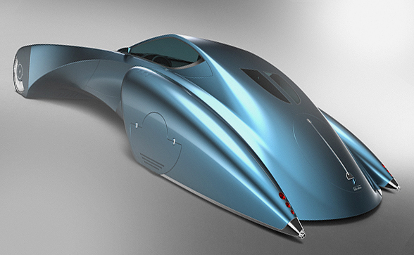 Retro futuristisk Bugatti svævebil