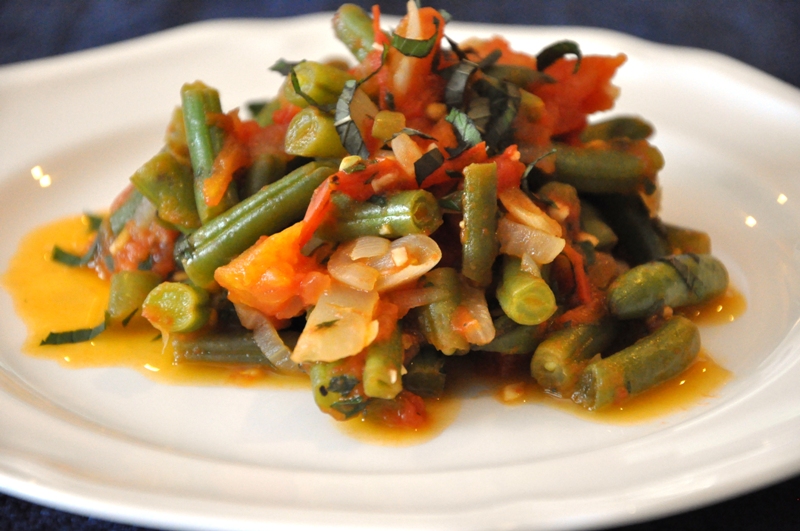 The Inventive Vegetarian Stewed Tomatoes and Green Beans