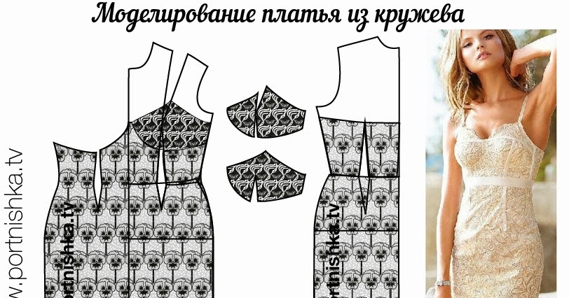 Выкройка вечернего платья с кружевом Выкройка вечернего платья с кружевом