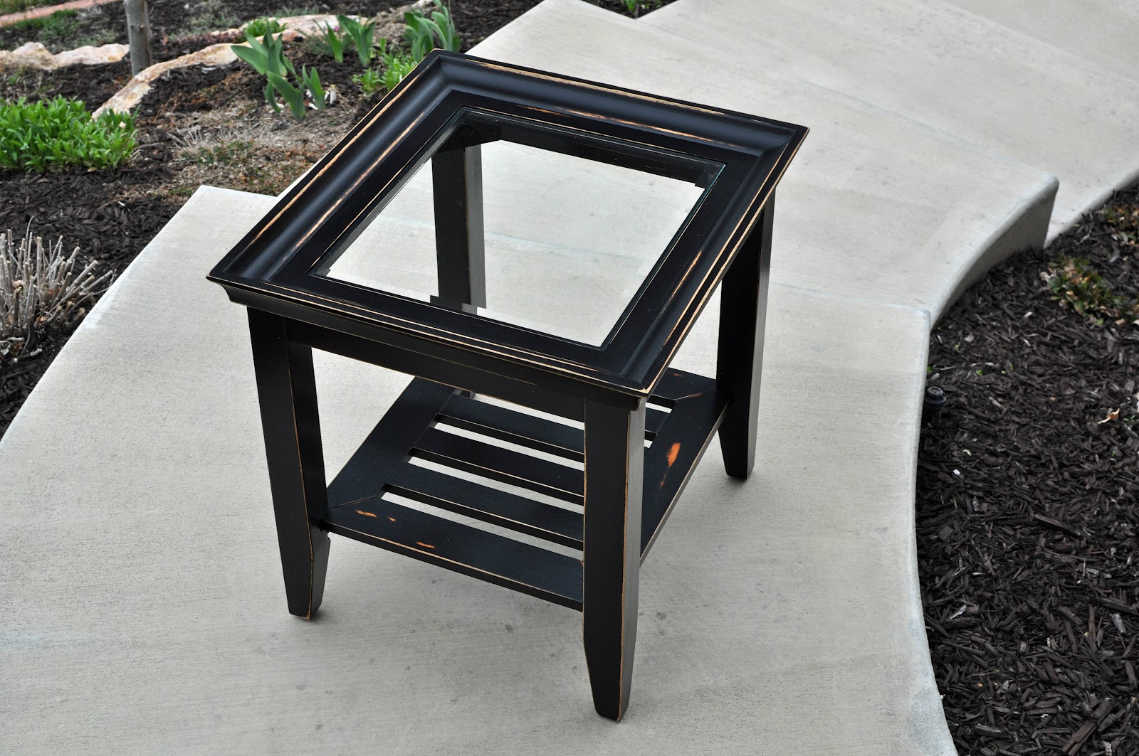 {Cleverly Crafty} {Black} Mission Style End Table