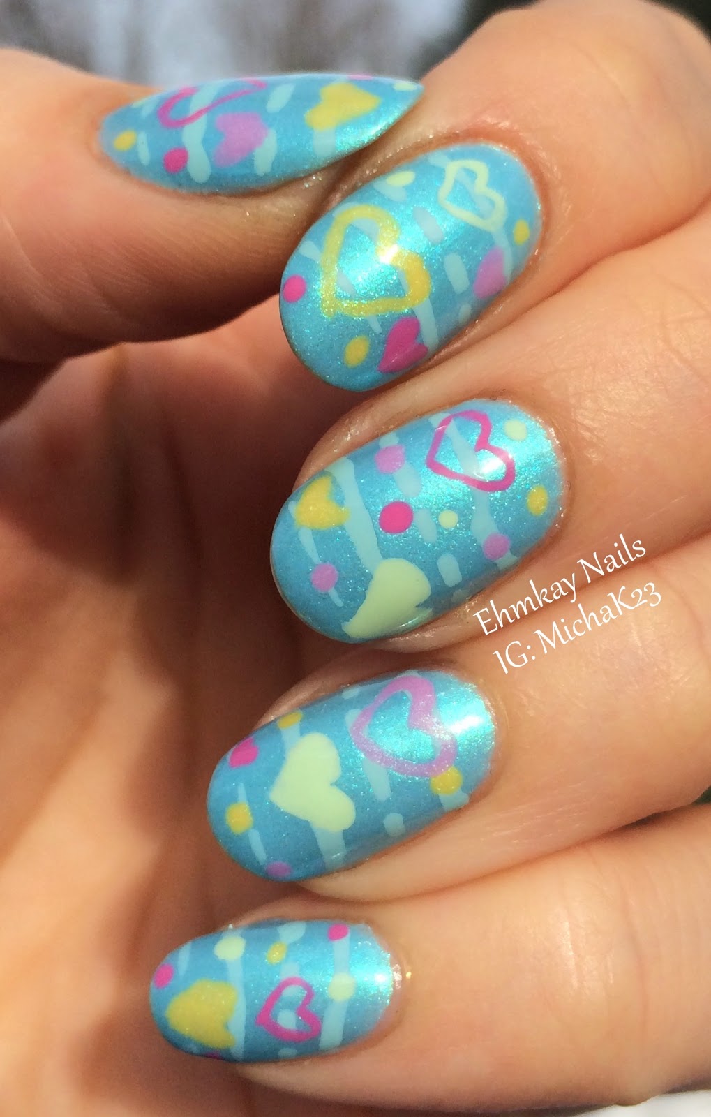 ehmkay nails: Hearts on a String Valentine s Nail Art with Zoya Delight