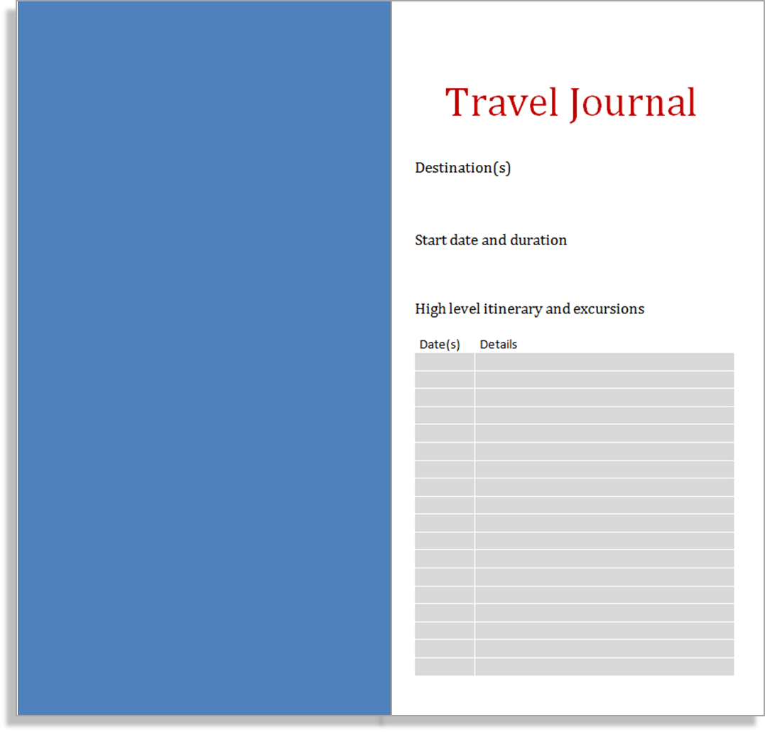 My Life All in One Place Travel Journal insert for the Midori Traveler