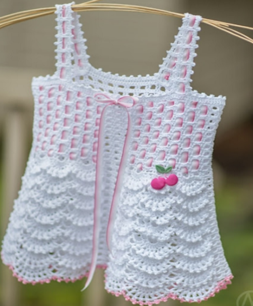 Gorgeous crochet blouse for girls - Free diagram