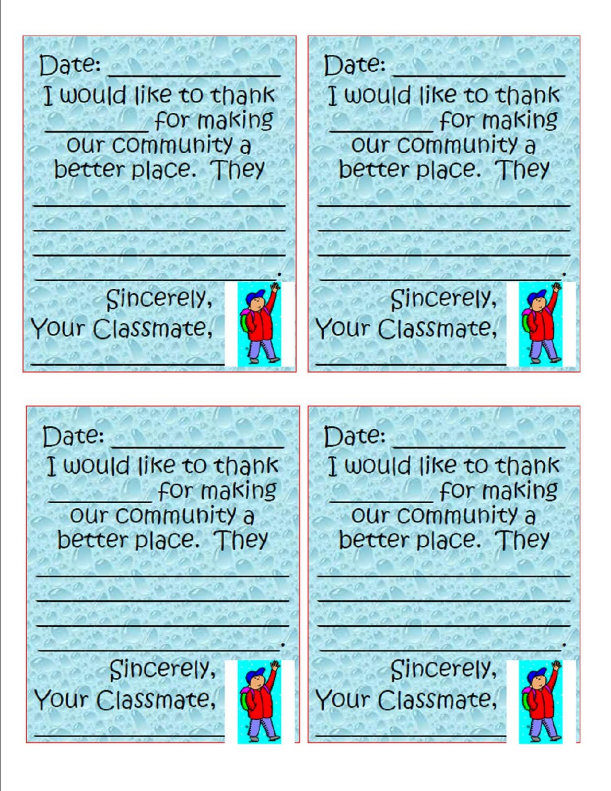 Oceans of Teaching Ideas Compliment Cards