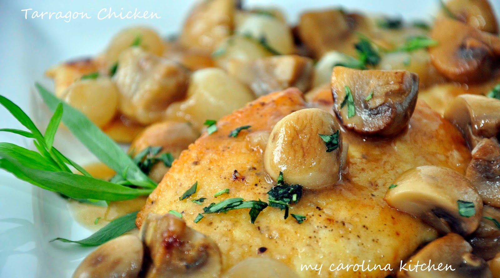 My Carolina Kitchen Chicken Cutlets with Tarragon Mushroom Sauce