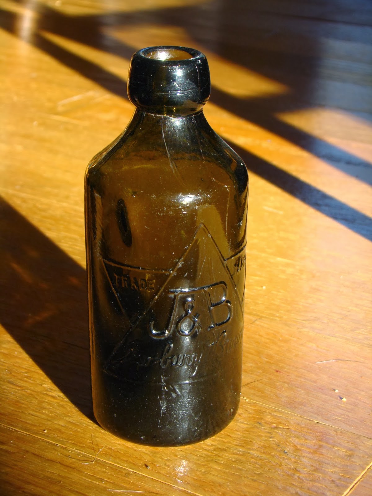 Dust Off The Bottle Jewsbury and Brown Green Glass Ginger Beer Bottle