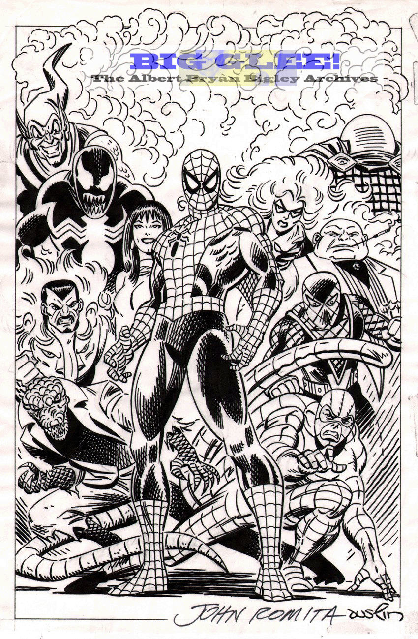 Dans la tanière de la Panthère - Page 22 Spider-man+john+romita+sr.+kraven+original+comic+art+mysterio+lizard+scorpion+marvel+comics