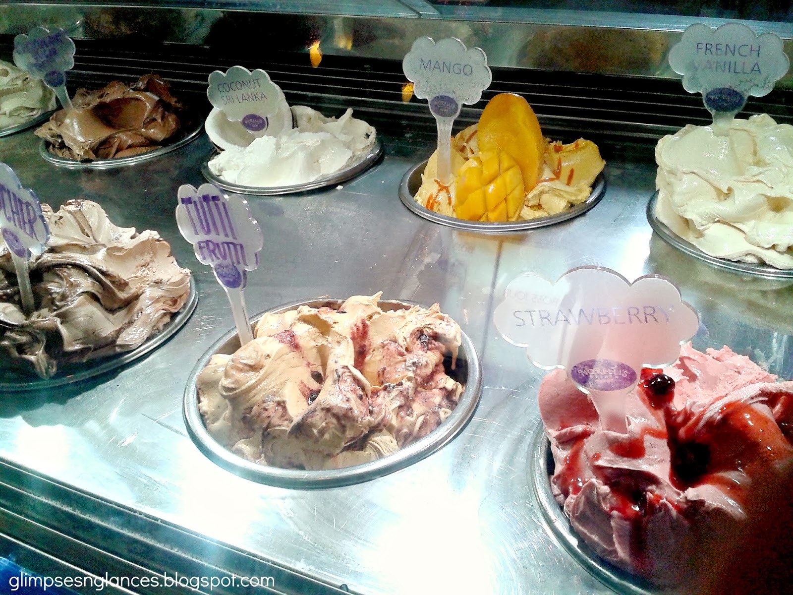 Glimpses and Glances Just Desserts Morelli's Gelato
