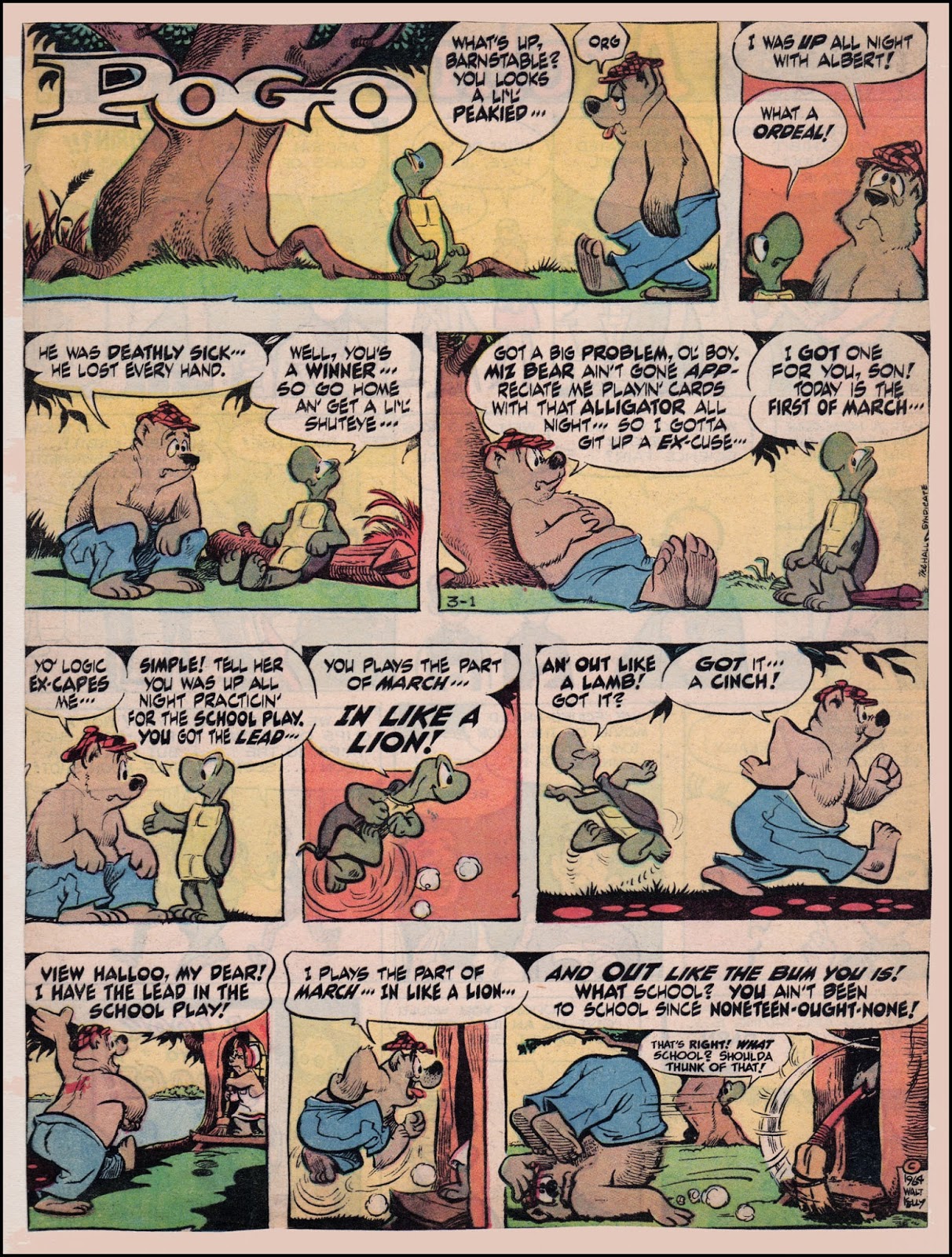 Pogo by Walt Kelly March 1, 1964 Indie comics art, Cartoons comics, Pogo