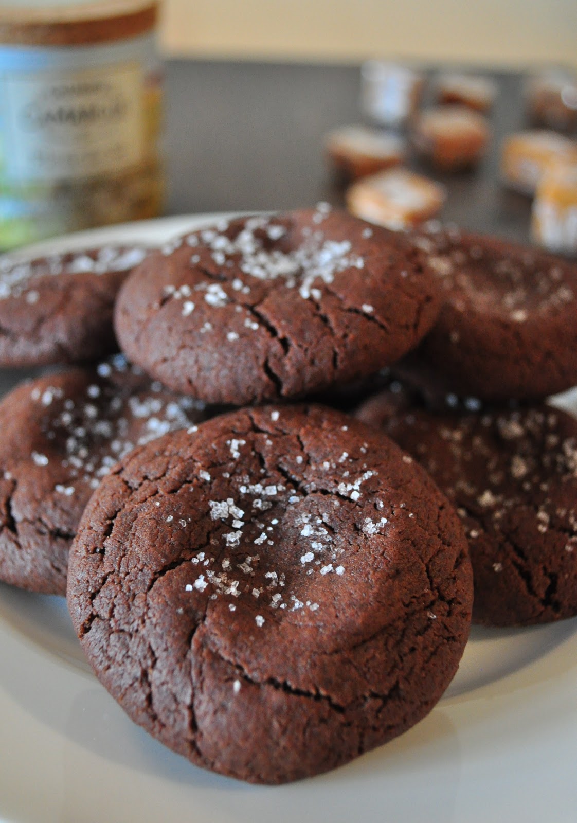 My Tiny Oven Chocolate Caramel Cookies with Sea Salt