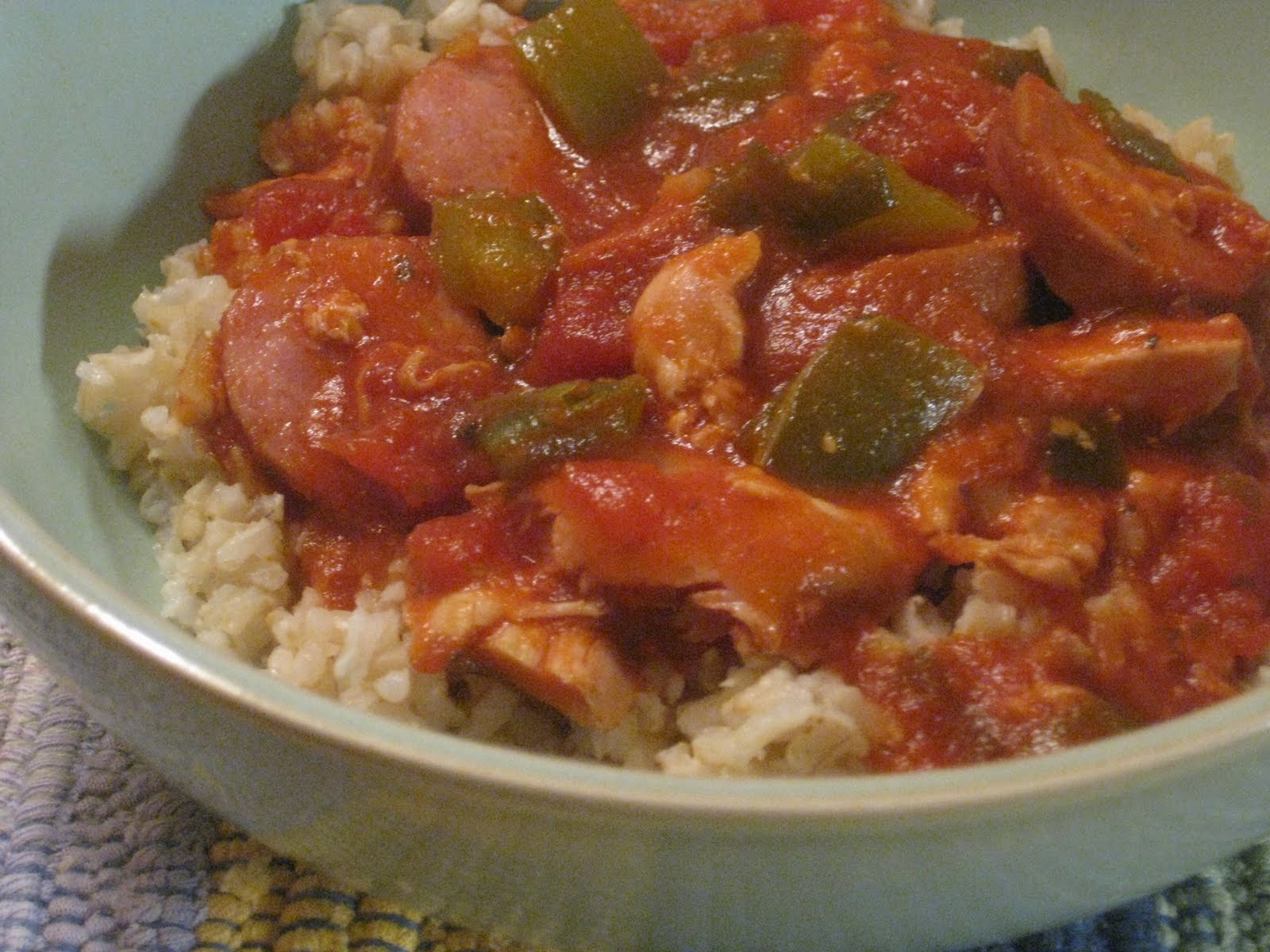 Running Mama Cooks Cajun Crockpot Chicken and Kielbasa