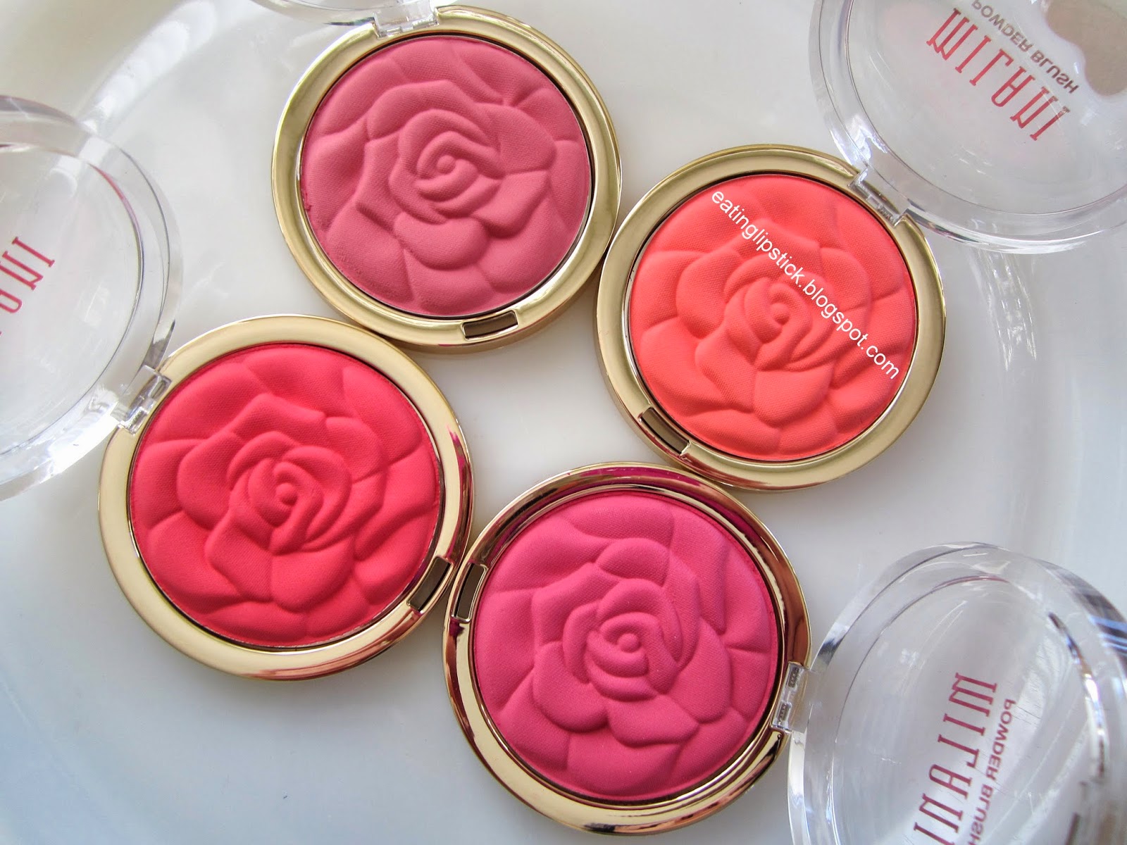 Eating Lipstick Milani Rose Powder Blushes