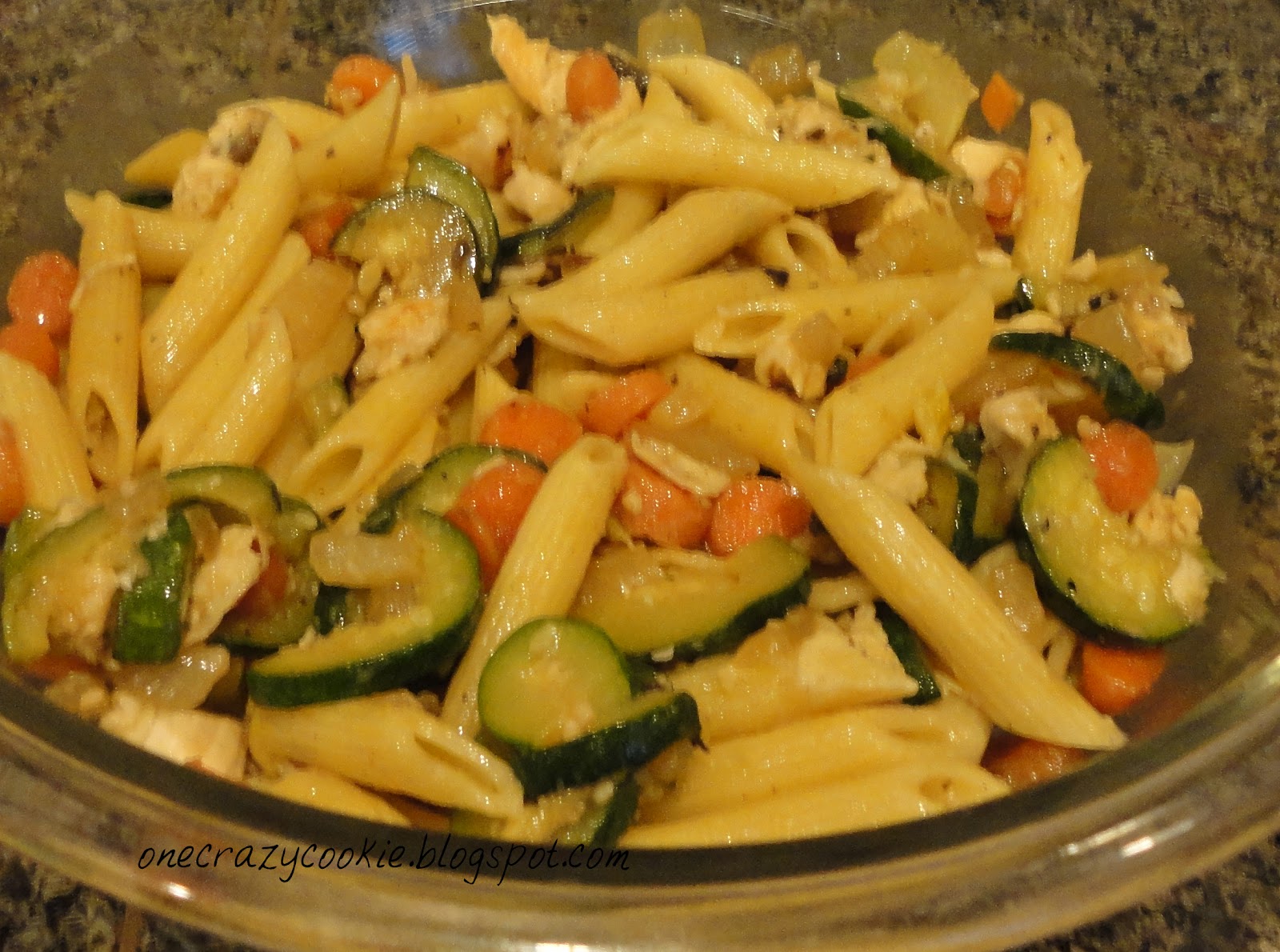 One Crazy Cookie PreRace Chicken & Veggie Pasta