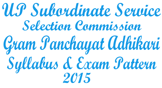 UPSSSC VDO Syllabus 2017 UPSSSC VDO Syllabus 2017