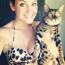 funny cat and girl fun