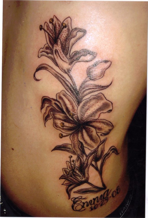 in 914 AM Label tiger lily tattoo 