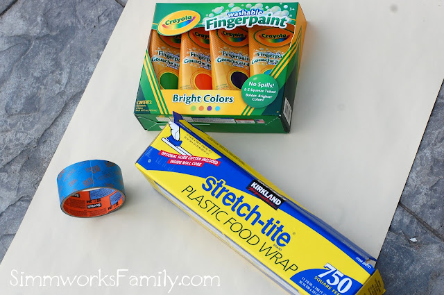 DIY No Mess Finger Paint supplies