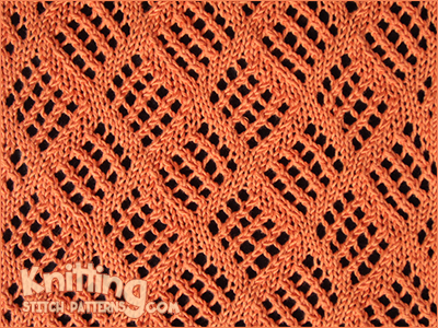 Checkerboard Mesh Knitting Stitch Patterns