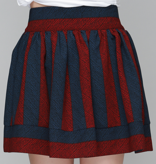 Moody Striped Flare Skirt