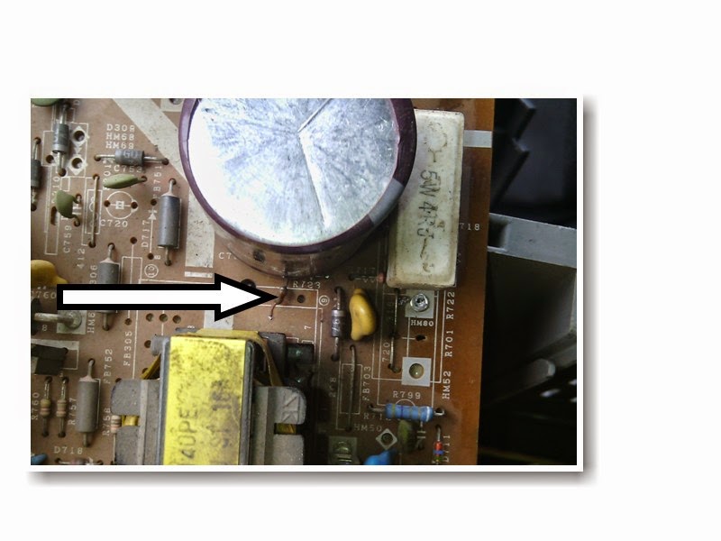 power supply of sharp tv repaired