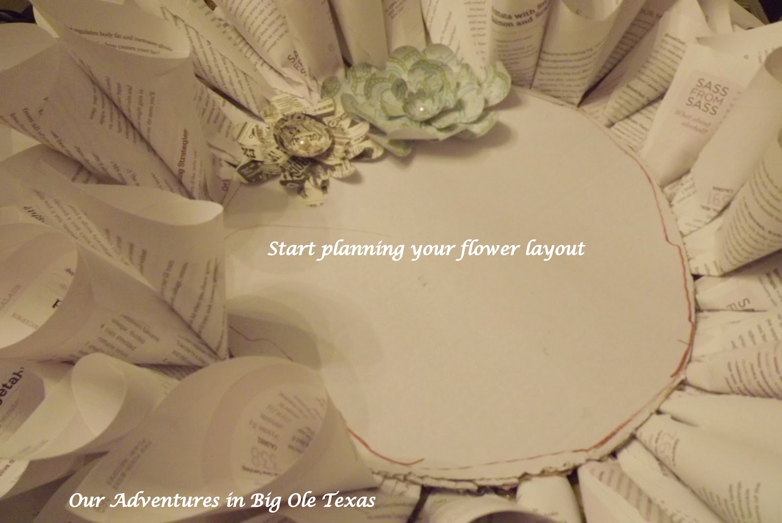 Pretty Flower Book Page Wreath Simple.Beautiful.Life.