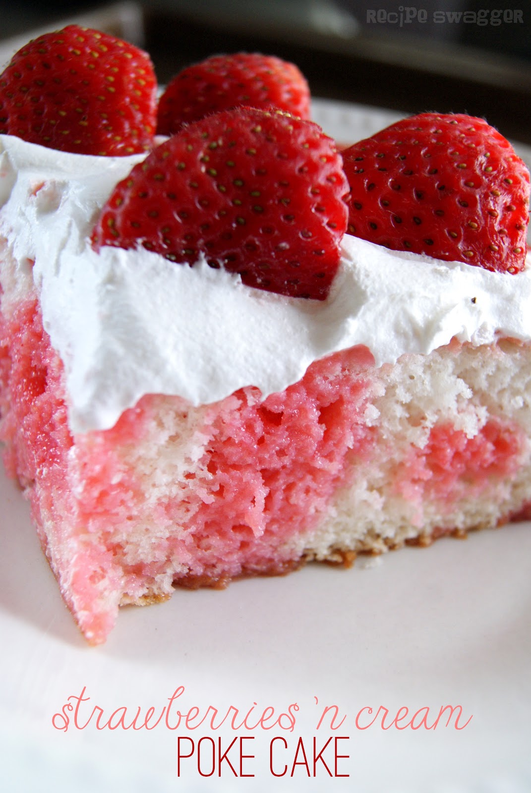 Strawberries 'n Cream Flag Poke Cake