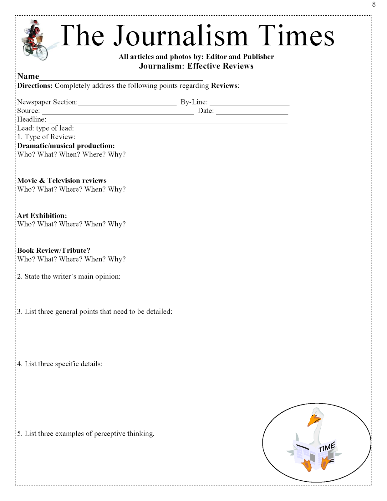 The Best of Teacher Entrepreneurs Language Arts "Journalism