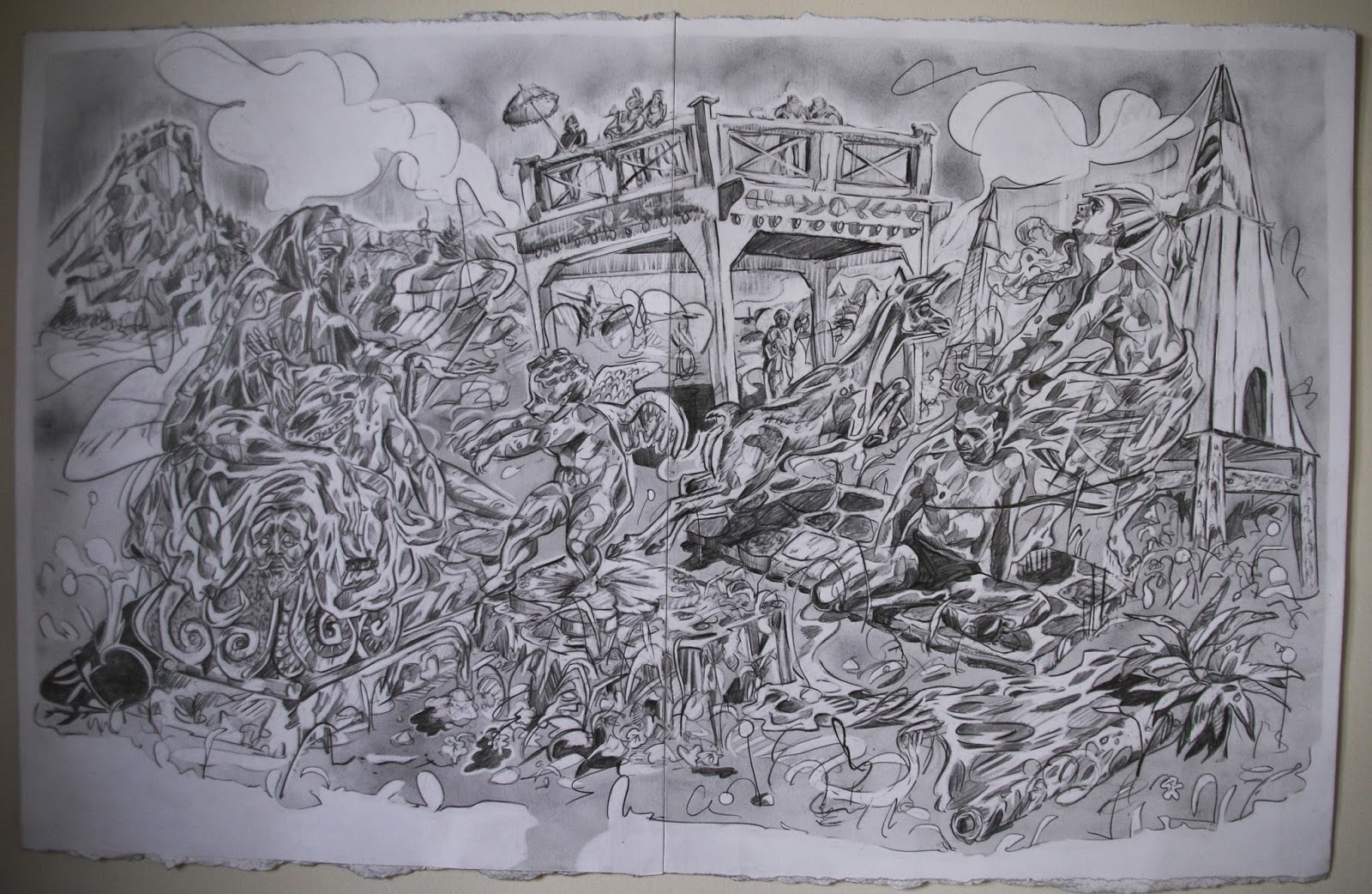 hand drawn and quartered