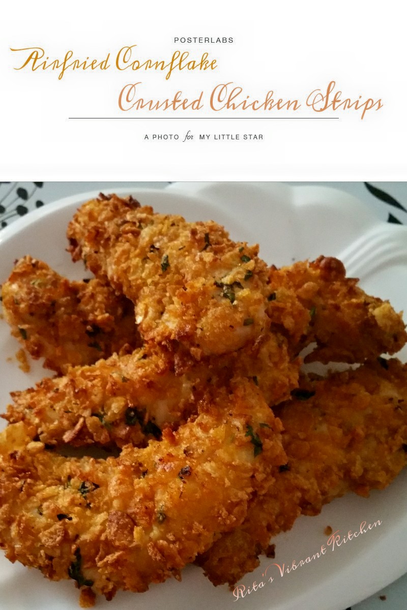 Airfried Cornflake Crusted Chicken Strips by Rita Choo