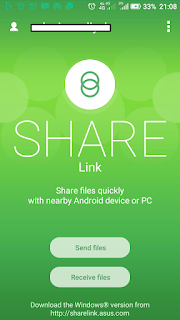 tampilan aplikasi sharelink