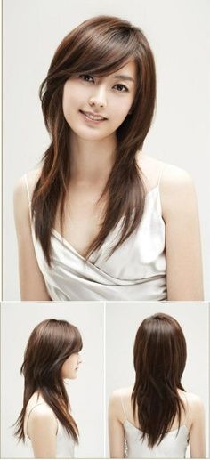 layered style hair Asian
