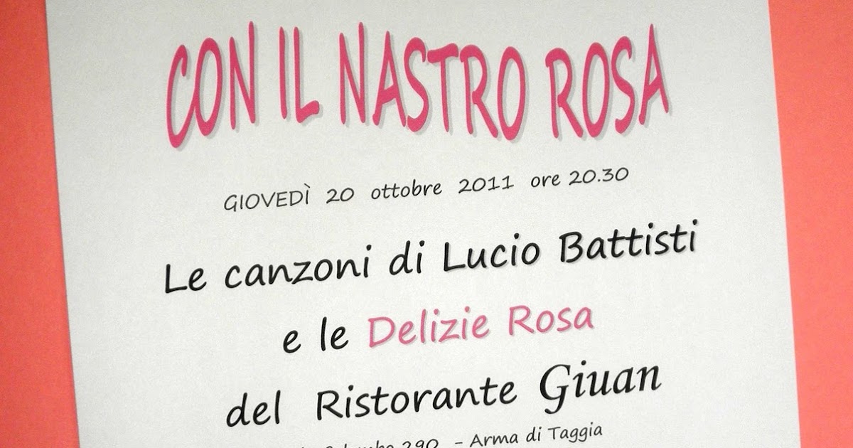 LILT Sanremo Il BLOG Con il Nastro Rosa&hellip; con Lucio Battisti