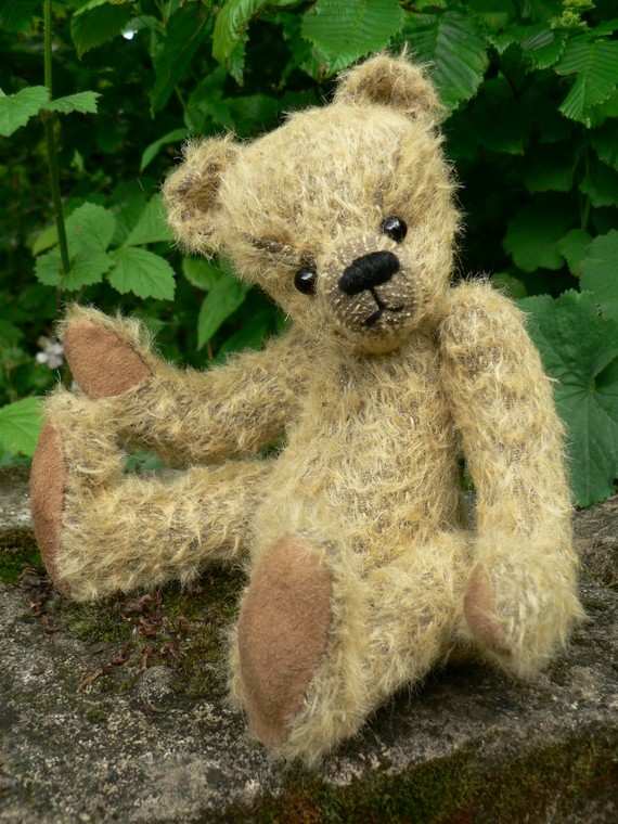 vintage  mohair teddy  .. vintage artisan hand made teddy bear