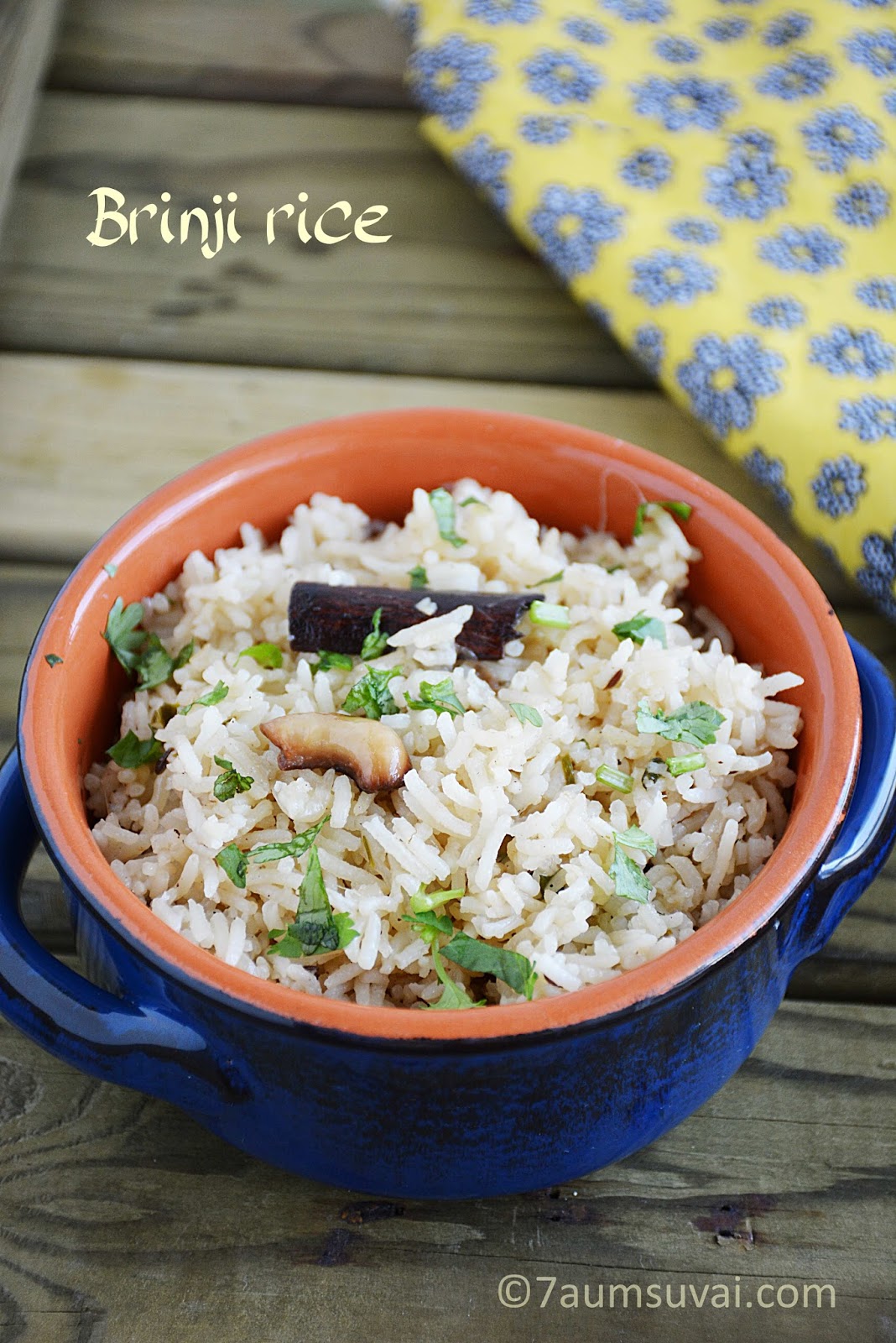 Brinji rice (coconut milk pulao) 7aum Suvai
