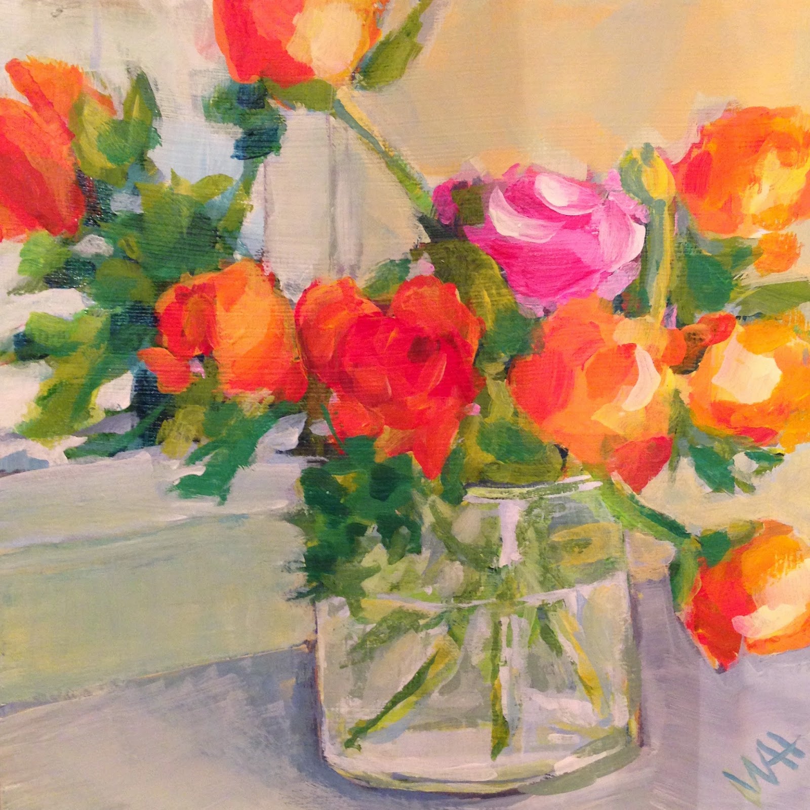 Ranunculas by Whitney Heavey painting of ranunculas