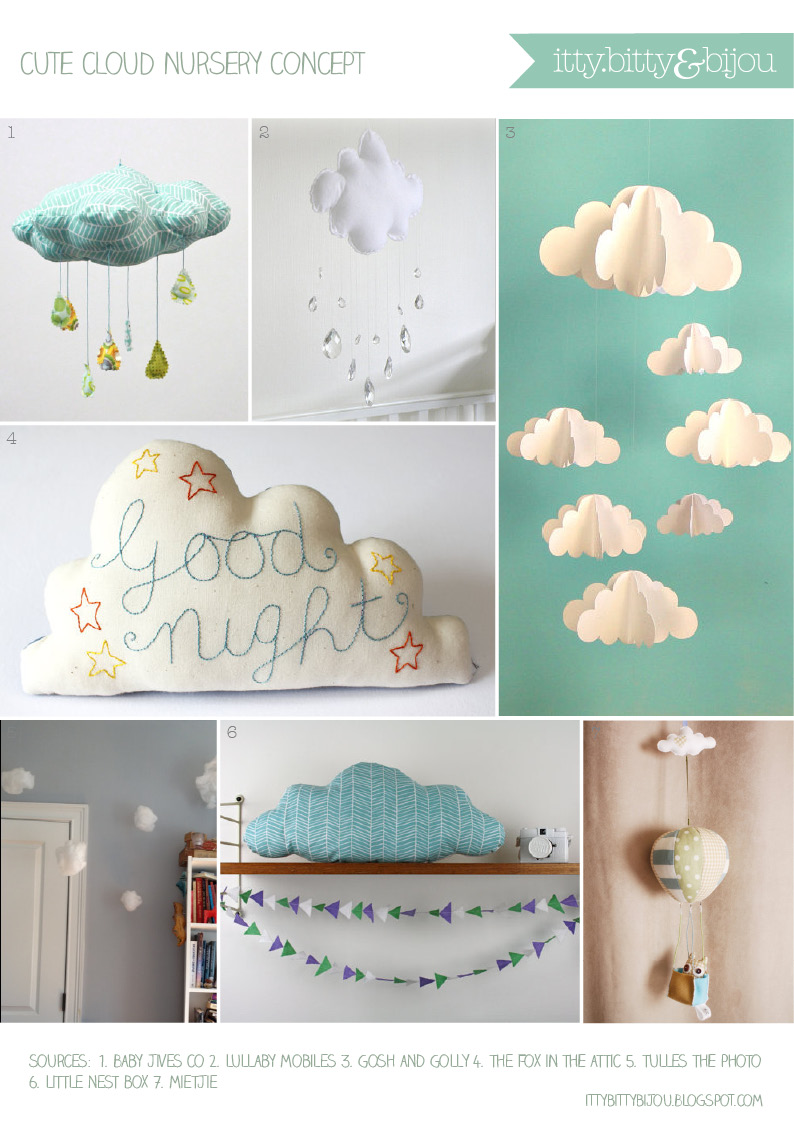 Itty Bitty Bijou Cute Cloud Nursery Concept...