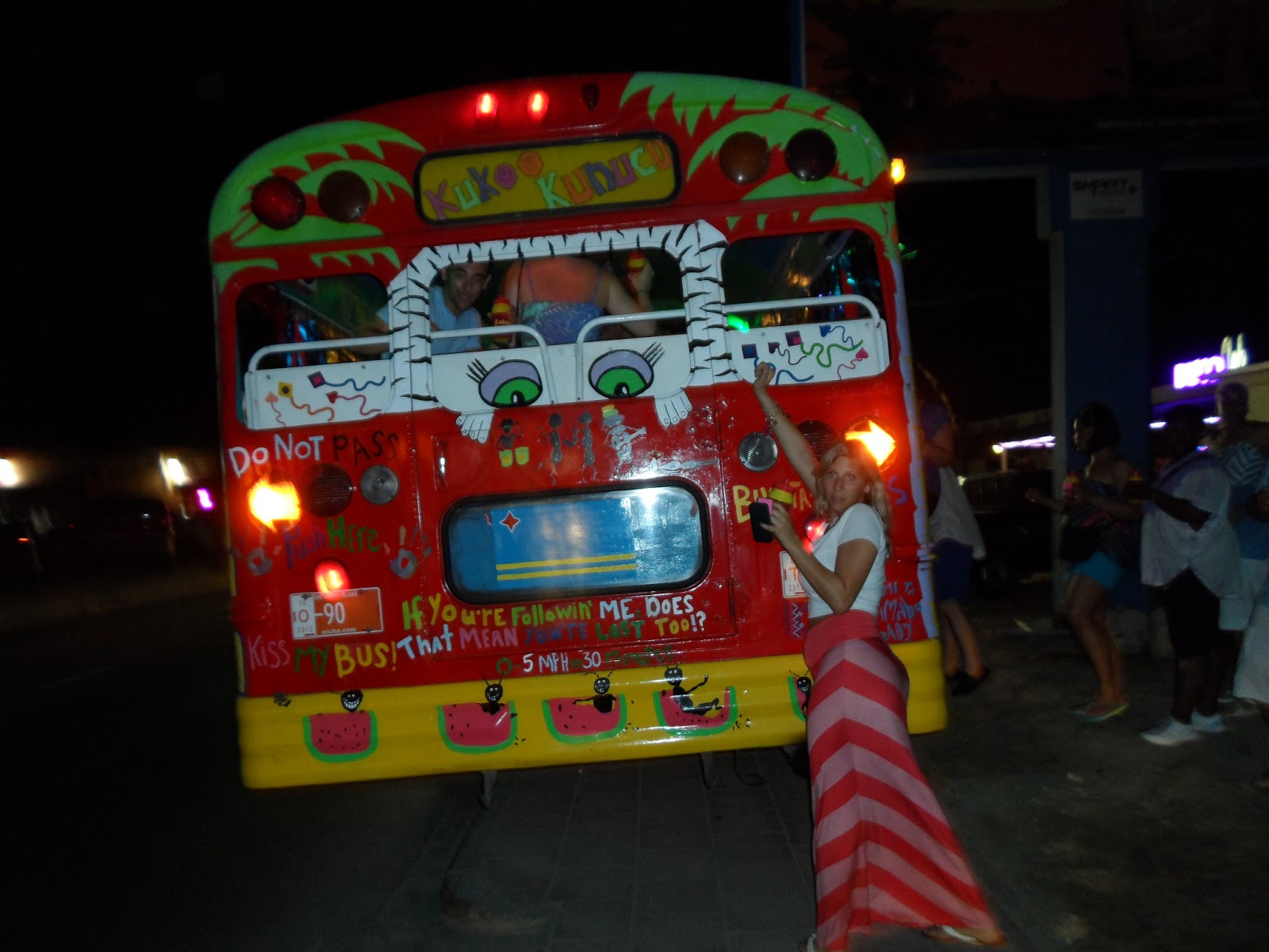 “To travel is to live.” Hans Christian Kukoo Kunuku Party bus in Aruba