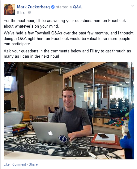 Q&A Mark Zuckerberg