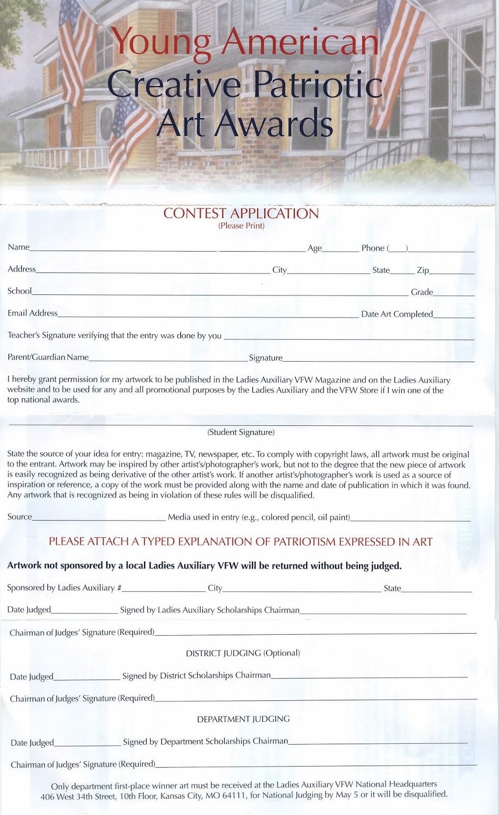 Williamsburg Jr. Sr. High Art Forms & Contest Rules (VFW)