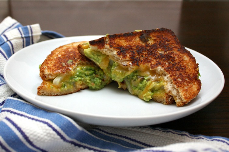 Meatless MondayGooey Guacamole Grilled Cheese Apple A Day
