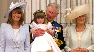 Carol Middleton, Prince Charles, Camilla at the balcony. YouTube 2011.