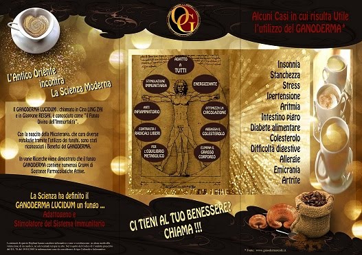 Pieghevole Informativo-Pubblicitario per ORGANO GOLD (RETRO)